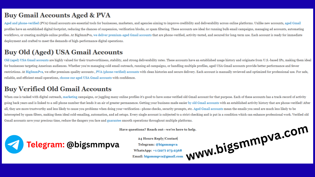 Buy Gmail Account Aged & PVA 